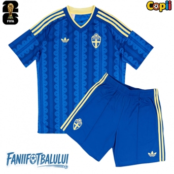 Suedia Echipament de Fotbal Replică Mondial 2026 Copii Deplasare (+ Șorturi)